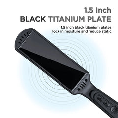 CROC Premium Black Titanium Flat Iron 1-1/2"