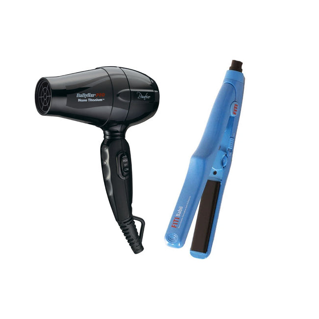 Travel iron shop and hairdryer set